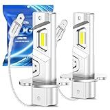 Marsauto H3 Fog Light Bulb, 600% High Bright H3ll H3 Led Fog Lights 12,000LM 6500K White Strong Penetration,1:1 Mini Szie Plug & Play Fog Bulb for Car, Truck, SUV, Pack of 2