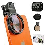52mm Clip-On CPL Filter for iPhone Android Phone | Circular Polarizing Lens to Eliminate Glare & Boost Color, Optical Glass with Universal Clip for Mobile Photography