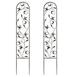 aboxoo Set of 2 Packs Hummingbird Metal Garden Trellis for Climbing Plants,Outdoor Decorative Flowers Arch Fence Trellis for Outdoor Patio,Garden,Lawn,Yard,Backyard,Wall Brackets,60'' H x 11'' W