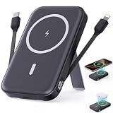 VTIAEK 2026 Latest Portable Charger, 16800mAh Magnetic Wireless Power Bank with 2 Built in Cables, LED Display Battery Pack Travel Essentials for iPhone 17/16/15/14/13/Pro/Mini/Pro Max Andriod