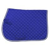 Tough 1 EquiRoyal Square Quilted Cotton Comfort English Saddle Pad, Royal Blue