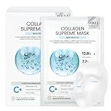 #OOTD Collagen Supreme Mask, Korean Hyaluronic Acid Face Mask,10-Pack