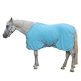 Gallopoff Horse Fleece Cooler, Blanket Liner - 300g Anti-Pilling Fleece, Moisture-Wicking, Cooling & Drying for Post-Workout, Bath & Travel, Prevent Overheating & Chilling Lightblue 75