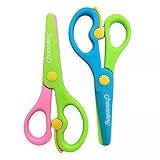 Channie's Safety Scissors for Small Hands (Ages 3-5) - Kid-Safe Plastic Training Scissors for Preschoolers, Toddler Safety Scissors (2 pack)