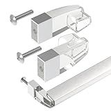 Shuisen Clear Acrylic Shower Door Towel Bar Brackets Fit for Alumax/Basco Framed Sliding Glass Shower Door Towel Rod, Sliding Doors Replacement Parts with Bright Chrome Sleeve, Set of Two Brackets