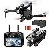 Aerial View of SNOW Scene-Bingchat Upgraded Professional Drones with Camera for Adults 4K HD, 360° Obstacle Avoidance, Anti-shake 3 Axis Gimbal, Payload Release, Tablet Touch Screen Controller, Up to 5 Miles Range, 84 Minutes Two Batteries, Time-lapse, High Wind Resistance, Rainproof