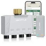 [All-New 2027] 1700FT WiFi 4 Zone Water Timer for Garden Hose with Brass Inlet, Unistyle Smart Sprinkler Controller Compatible Alexa & Google Voice, WiFi Hose Timer, Auto Manual Modes for Garden Lawn