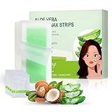 Gemlady Wax Strips for Face, 40Pcs Waxing Strips for Body Hair Removal, Waxing Kit for Women with 40 Face Wax Strips & 4 Calming Oil Wipes, Aloe Vera
