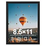 JCJMY 8.5x11 inch Picture Frame Black for Certificate Poster and Photo, Horizontal and Vertical Formats for Wall Hanging or Tabletop, 8.5x11 Frame with Shatter Resistant Plexiglass, Black