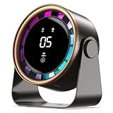 HAGEDAWN Small Desk Fan, Ultra-Quiet Desktop Air Circulator, Touch Screen Control, Multi-Speed Desktop Fan with LED Light, Quiet Table Fan for Bedroom, USB Rechargeable Small Fan for Desk (Grey)