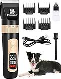 Petsaunter Dog Clippers for Grooming, 4-Speed & LCD, Low Noise Electric Trimmer for Grooming, TypeC Rechargeable Dog Hair Clippers, Super Quiet for Dogs & Pets with Thick or Heavy Coats(C95)