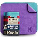 Koala Lens Cleaning Cloth | Japanese Microfiber | Glasses Cleaning Cloths | Eyeglass Lens Cleaner | Eyeglasses, Camera Lens, VR/AR Headset, and Screen Cleaning | Blue & Purple (Pack of 6)