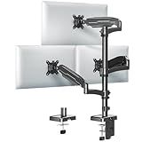 MOUNT PRO Triple Monitor Mount for Max 32" Computer Screen, Adjustable 3 Monitor Desk Mount, up to 17.6lbs Each, Gas Spring Three Display Arm with Tilt Swivel Rotation, VESA Mount 75x75/100x100mm