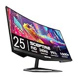 Sceptre Curved 24.5-inch Gaming Monitor up to 240Hz 1080p R1500 1ms DisplayPort x2 HDMI x2 Blue Light Shift Build-in Speakers, Machine Black 2025 (C255B-FWT240)