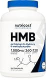 Nutricost HMB (Beta-Hydroxy Beta-Methylbutyrate) 1000mg (240 Capsules) - 500mg Per Capsule, 120 Servings - Gluten Free and Non-GMO
