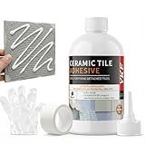 Heavy Duty Tile Adhesive & Repair Glue (10.5oz) – Strong Bonding Kit for Loose Ceramic, Porcelain & Stone – Instant Fix for Hollow Floors & Walls – Easy Squeeze, No-Mess Application
