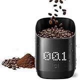 Digital Coffee bean Dosing Cup with LED Display, 0.1g High Precision Espresso Scale for Coffee Beans & Grounds, Touch Sensor Brewing Accessory for Espresso & Pour Over, Ideal for CoffeeLovers -Black