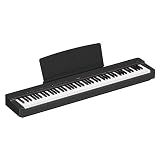 Yamaha P225 88-Key Digital Piano with Weighted Keys, Portable Design, Keyboard, Music Rest, Sustain Foot Switch, Built-In Speakers, Black