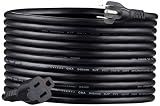 Amazon Basics Extension Cord, 20 Ft, 3 Prong Outlet Extender, Indoor, 13 Amps, 125V, 16 AWG, Black