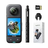 Insta360 X3 Get-Set Kit- Waterproof 360 Action Camera with 1/2" 48MP Sensors, 5.7K 360 Active HDR Video, 72MP 360 Photo, 4K Single-Lens, 60fps Me Mode, Stabilization, 2.29" Touchscreen, AI Editing