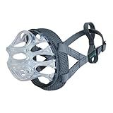 Baskerville INVISA Basket Dog Muzzle - Patented Humane Design with Facial Visibility,Padded Nose Band,Dog can Pant and Drink, Prevents Biting and Scavenging.Muzzle for Medium-sized Dogs (Size 3),Clear