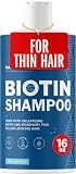 Rosemary and Biotin Shampoo for Thinning Hair - Vegan Volumizing Shampoo for Fine Hair with B Vitamins Argan Oil & Tea Tree Essential Oil - Paraben Silicone and Sulfate Free Vegan Formula (16 Fl Oz)