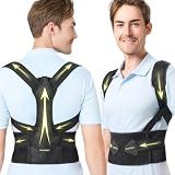 SHAPERKY Posture Corrector for Women and Men - Adjustable Upper Back Brace - Breathable Back Support straightener - Providing Pain Relief from Lumbar&Shoulder (L-XL)