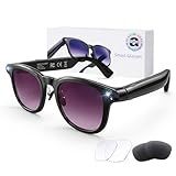 AI Smart Glasses with Camera, 8MP HD Bluetooth Camera Glasses, 1080P Video Recording Sunglasses for Women Men, Real Time Translation, Voice Assistant, Open-Ear Audio for Travel, Work Vlog (3 lenses)