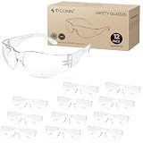 TICONN 12PK Clear Safety Glasses for Men & Women, ANSI Z87.1 Safety Goggles