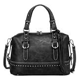 Goinsound Crossbody Purses for Women Satchel Bags Vintage Barrel Purse Doctor Shoulder Bag with Adjustable Straps Black