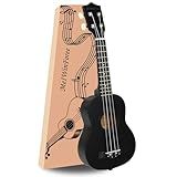 MelWinForee Ukulele 21" - Beginner Soprano Ukulele for Kids, Tenor and Concert Ukuleles, Left-Handed Friendly - Perfect Beginner Ukulele (Black)