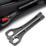NOBEYSTON Car Seats Gap Filler Dual-Slot Car Seat Gap Organizer – with Belt Slot, Anti-Drop Gap Filler for Cars & SUVs – No More Lost Items, All Within Reach (2PCS) (Black)