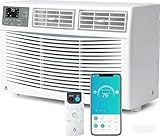 8000 BTU Window Air Conditioner Cools Up to 350 Sq. Ft., 3-In-1 WiFi Window AC Unit With Remote Control and Window Kit, Quiet Smart Room Air Conditioner for Home Office Dorms