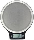 Amazon Basics Digital Kitchen Scale with LCD Display, Batteries Included, Weighs up to 11 pounds, Black and Stainless Steel
