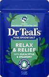 Dr Teal's Epsom Salt Magnesium Soak, Relax & Relief with Eucalyptus & Spearmint Essential Oils, 3 lbs