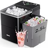 Silonn Countertop Ice Maker, Ice Makers Countertop with 2.5L Expandable Ice Basket & 1.8L Water Tank, 26Lbs/24H, 9 Bullet Ice in 6 Mins, Self-Cleaning, 2 Ice Sizes for Home Kitchen
