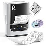 POLONO PM220S Label Maker Machine with Tape, Bluetooth Thermal Label Printer, Portable Sticker Printer Easy to Use for Office, Home, Business, Label Maker with 2'' x1.18'' Labels, White