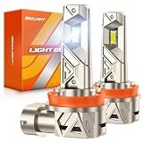 SEALIGHT H11/H9/H8 LED Bulbs, 96000LM 10X Ultra Brighter H11 Fog Bulb, 32PCS Lighting Chips, IP68 Proof 80,000hrs+ Lifespan, H16 Front Fog Light 6500K White Bulbs, Anti Hyper Flashing, Pack of 2