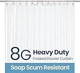 LiBa Bathroom Shower Curtain Waterproof Plastic Shower Curtain Premium PEVA Non-Toxic with Rust Proof Grommets Frosted 8G Bathroom Accessories 72x72