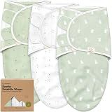 3-Pack Organic Baby Swaddle Sleep Sacks - Swaddles for Newborns, Infant 0-3 Months, Baby Girls, Boys, Soft & Snug Newborn Sleep Sack, Nursery Swaddling Blankets (Bunnies, OS)