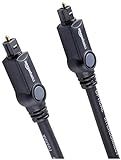 Amazon Basics Toslink Digital Optical Audio Fiber Optic Cable, Multi-Channel, for Sound Bar, Audio System, Home Theatre, Gold-Plated Connectors, 3.3 Feet, Black