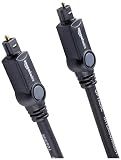 Amazon Basics Toslink Digital Optical Audio Fiber Optic Cable, Multi-Channel, for Sound Bar, Audio System, Home Theatre, Gold-Plated Connectors, 9.8 Foot, Black