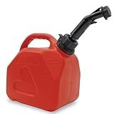 LAUCO Portable Fuel Tank, Gas Container, 1.5 Gallon Gas & Diesel Container with Transfer Hose and Nozzle, Mobile Fuel Storage for Boats, Docks, Farm, Shop & Garage 87252