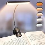Glocusent 26 LED Book Light, 1200 mAh 90 Hrs Lasting Rechargeable Reading Light, 5 Amber Colors & Stepless Dimming Book Reading Light - Portable Clip on Light for Book Lovers Kids