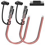 Usngsny 2-Pack 12 Gauge 2 Pin Quick Disconnect Polarized Wire Harness, 1FT SAE Connectors Extension Cable, for RV Solar Power, Motorcycle, Car Battery Charger （with SAE Polarity Reverse Adapter）