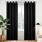 Joydeco Blackout Curtains for Bedroom 84 Inch - Black Out Curtains with Grommets Thermal Insulated Room Darkening Light Blocking, Noise Reducing & Wrinkle-Free Drapes for Living Room Windows, 2 Panels