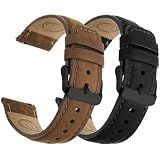Fullmosa 22mm Quick Release Leather Watch Bands for Garmin Samsung Galaxy
