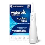 Waterpik Cordless Pulse Rechargeable Portable Water Flosser for Teeth, Gums, Braces Care and Travel with 2 Flossing Tips, Waterproof for Shower, ADA Accepted, WF-20 White, Packaging and Tips May Vary