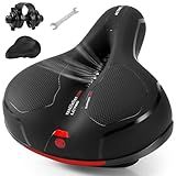 Comfortable Seat Cushion for Men Women with Dual Shock Absorbing Ball Memory Foam Waterproof Wide Bicycle Saddle Fit for Road Bikes
