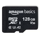 Amazon Basics Micro SDXC Memory Card with Full Size Adapter, A2, U3, Class 10, Read Speed up to 100 MB/s, 128 GB, Black